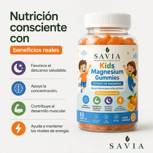 SAVIA Kids Magnesium Gummies — Noches tranquilas, mañanas sin pelea