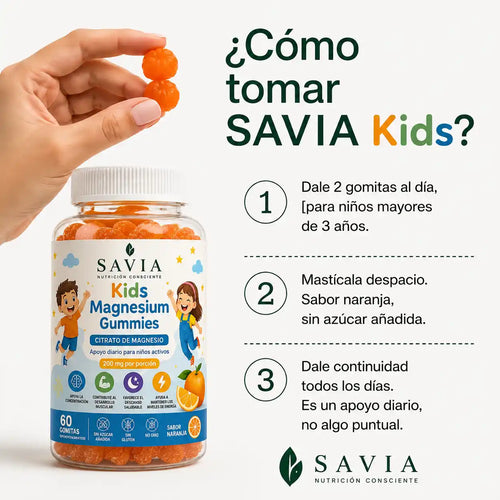 SAVIA Kids Magnesium Gummies — Noches tranquilas, mañanas sin pelea