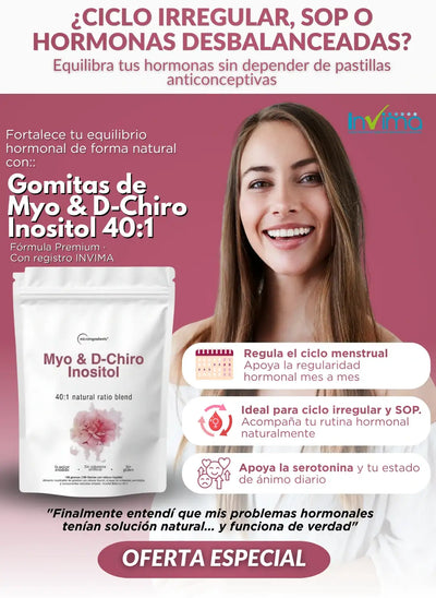 Myo & D-Chiro Inositol 40:1: Apoya tu Equilibrio Hormonal y tu Ciclo de Forma Natural