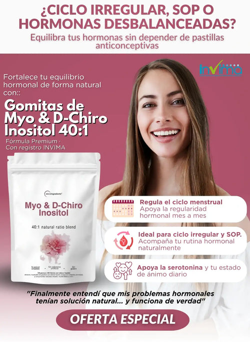 Myo & D-Chiro Inositol 40:1: Apoya tu Equilibrio Hormonal y tu Ciclo de Forma Natural
