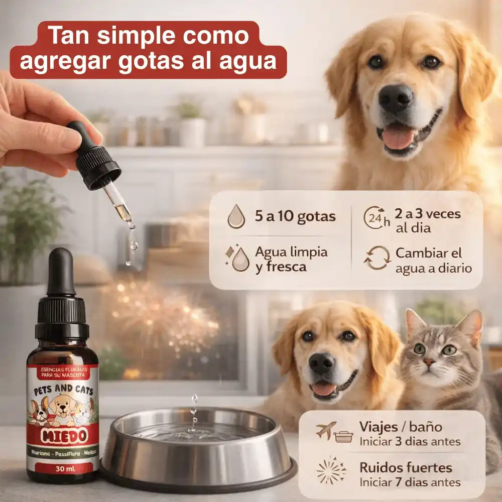 Miedos Pet - Relajante Natural para Perros y Gatos