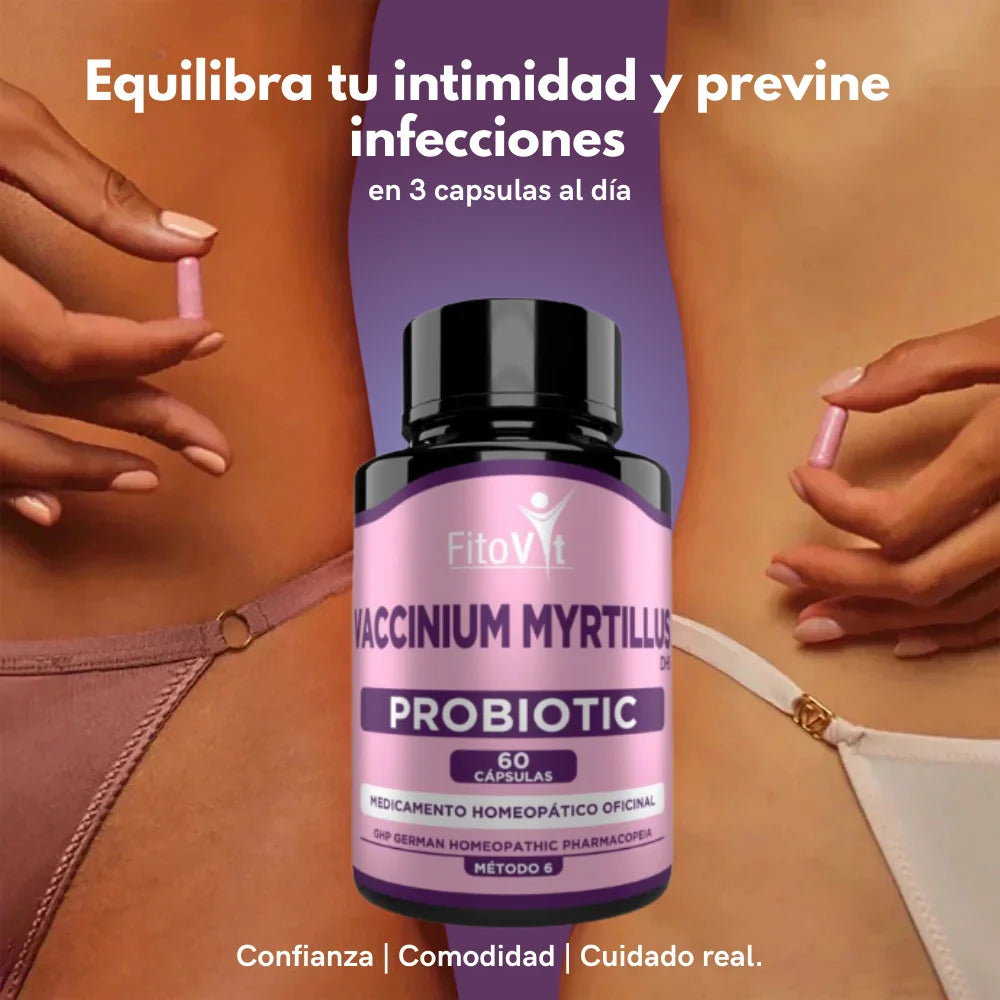 Probiótic Vaccinium — Repara el desequilibrio en tu flora íntima.